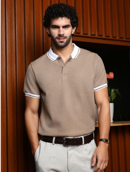 Men Solid Slim Fit Polo T-shirt